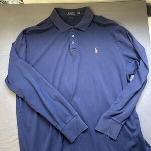 Polo Ralph Lauren Long Sleeve Polo Shirt Men's XL Navy Blue Pony Classic Fit